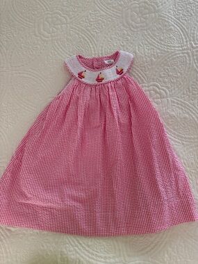 Simply smocked girls sailboat dress